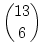 \(\displaystyle{13\choose 6}\)