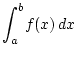 ${\displaystyle \int_a^b \!f(x) dx}$