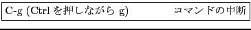 \fbox{C-g (Ctrl򲡤ʤ g)\hspace{4em}ޥɤ}