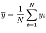 $\overline{y}=\frac1{N}\sum_{i=1}^N y_i$